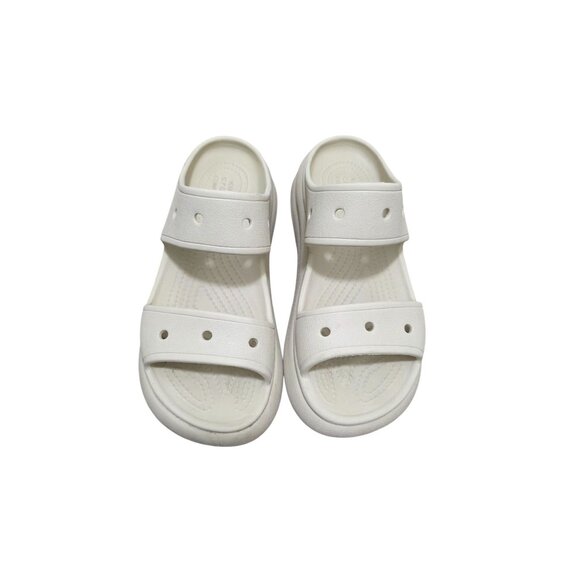 Crocs Women's Ivory Double-Strap Slide Wedge Sandals Size 7 Lightweight - Picture 1 of 11